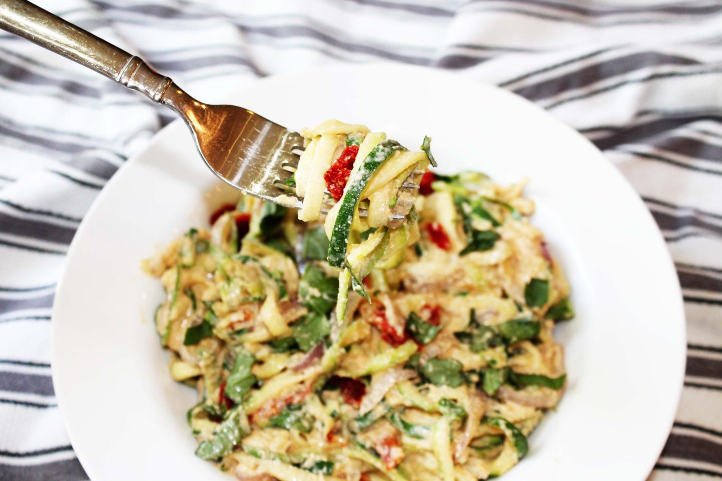 Zucchini Pasta with a Vegan Alfredo Sauce