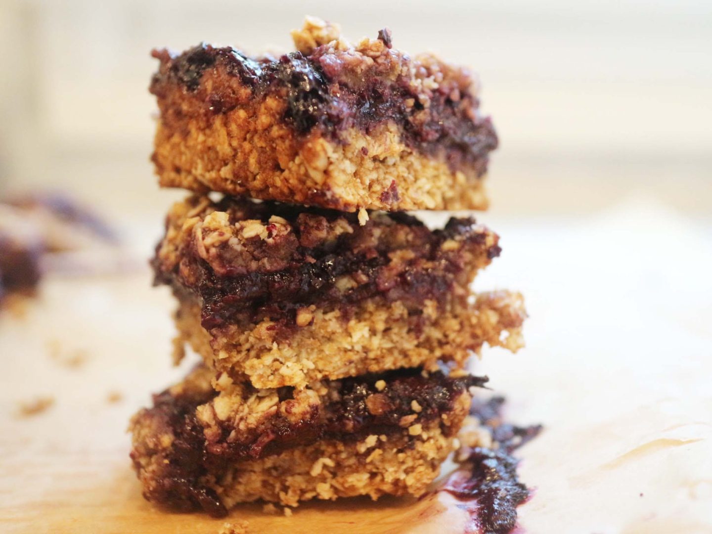 Blueberry Peanut Butter Oat Bars