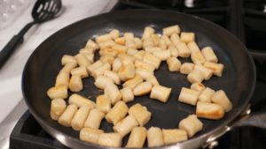 Cauliflower Gnocchi in a sauté pan