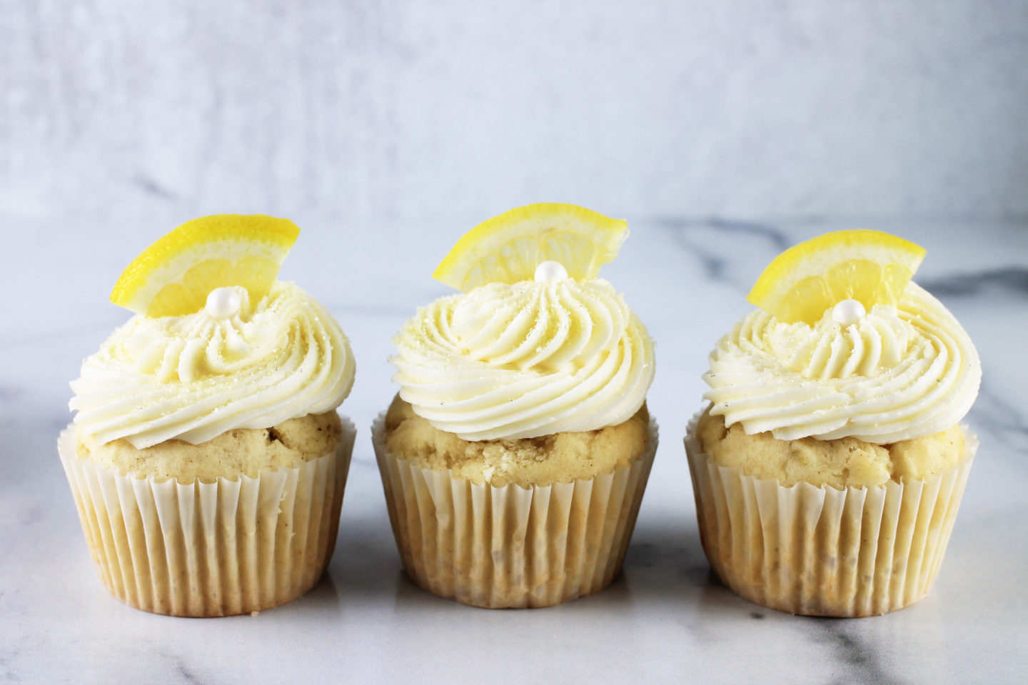 3 Lemon Cupcakes with Lemon Vegan Buttercream