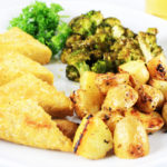 Tempeh broccoli and potatoes with all purpose marinade