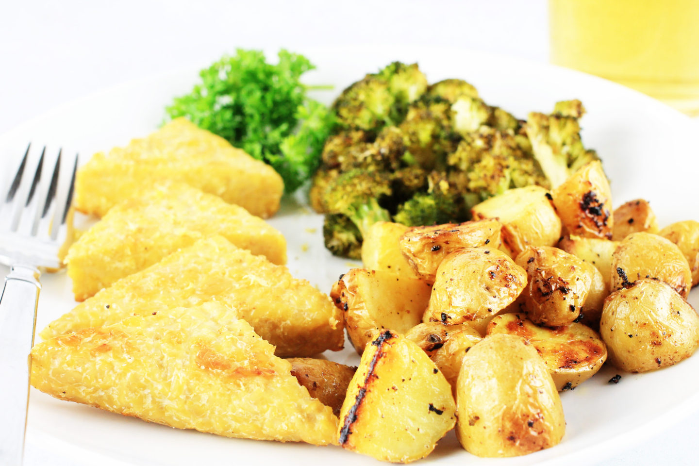 tempeh broccoli potatoes with all purpose marinade