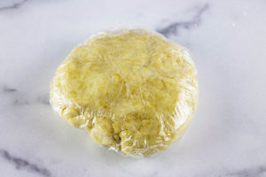 Galette Dough wrapped in plastic wrap