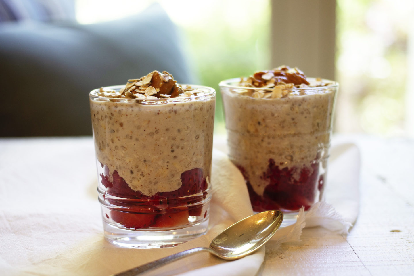 Two Glasses of Immune and Gut Supportive Overnight Oats